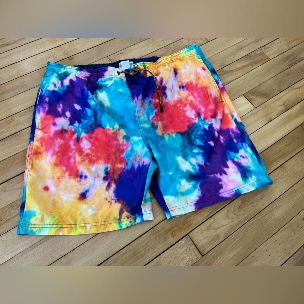Broken‎ Threads tie dye swim trunks